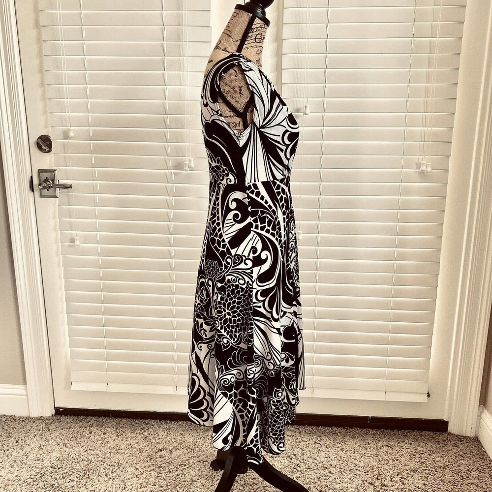90’s Y2K Zoey Beth Juniors Maxi Dress Size Small Floral Sleeveless Black White - Picture 8 of 15